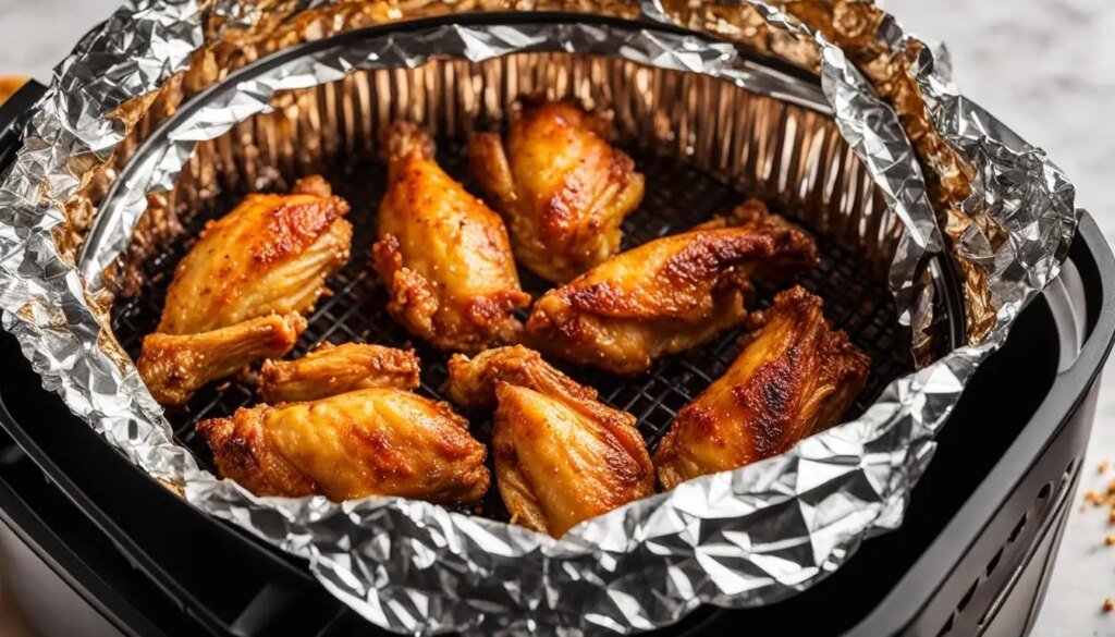 how to use tin foil in an air fryer