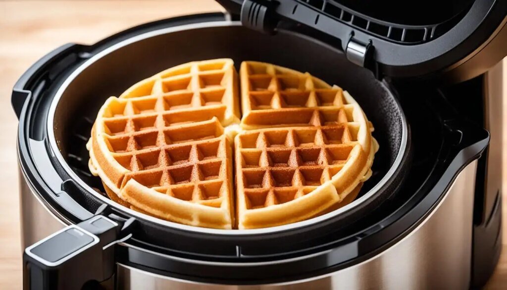 cooking frozen waffles in an air fryer